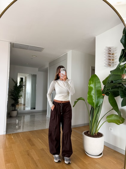 Mona Kargo Cepli Pantolon - Kahve