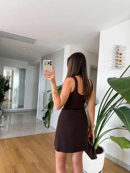Qs Askılı Bodysuit - Kahve