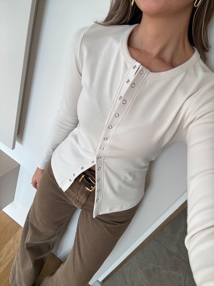 Qs Çıtçıtlı Badi - Ekru 