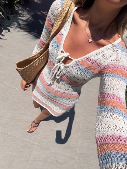Renkli Çizgili Beachwear 