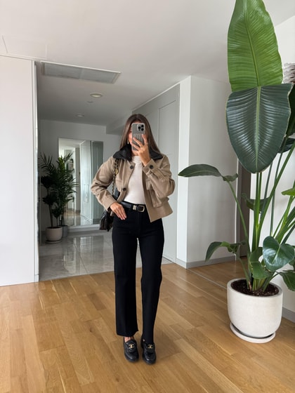 Rim Kesik Paça Kemerli Jean - Siyah