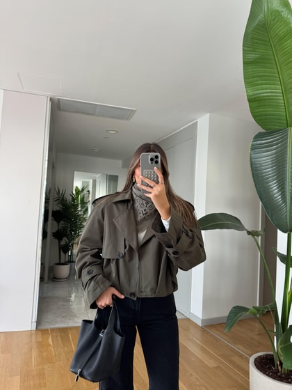 Vatkalı Premium Trençkot - Haki