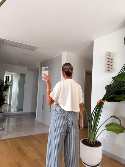 Yarasa Kol Crop Bluz - Ekru