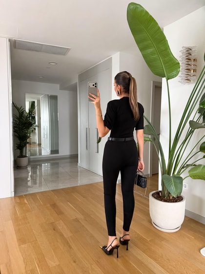 Yüksek Bel Tayt Pantolon - Siyah 