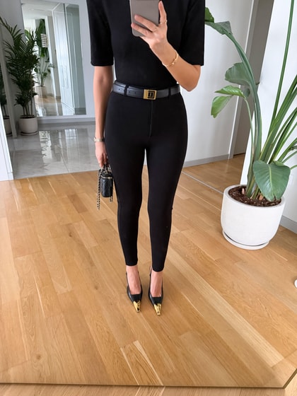 Yüksek Bel Tayt Pantolon - Siyah 