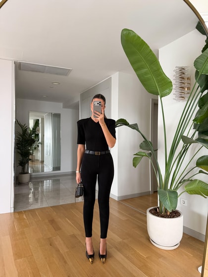 Yüksek Bel Tayt Pantolon - Siyah 