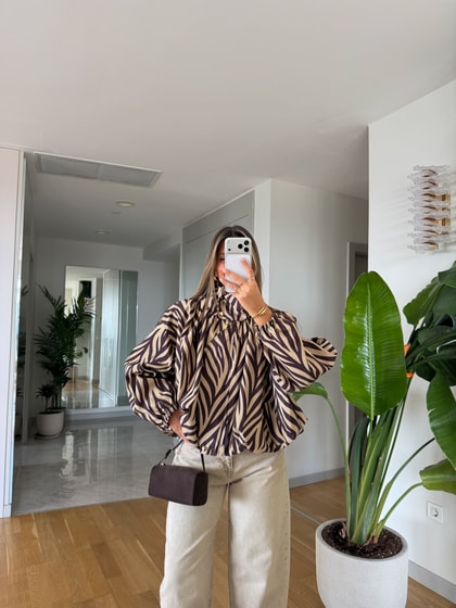 Zebra Desen Dik Yaka Bomber Ceket
