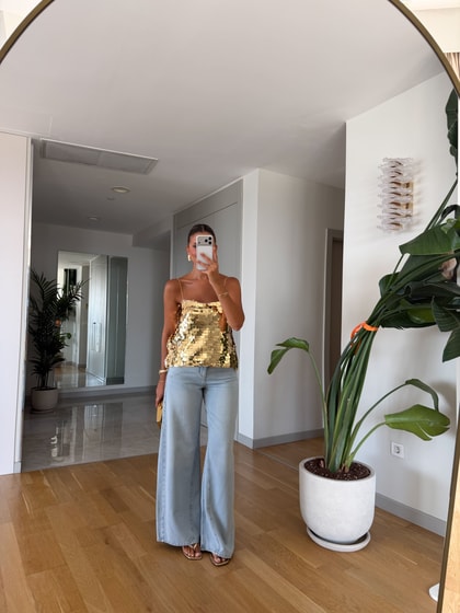 Zr Paça Detaylı Wide Leg Jean - Açık Mavi 