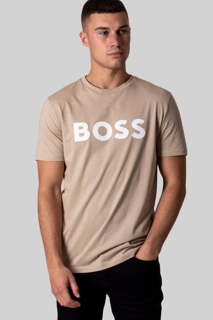 Boss Regular Fit Bisiklet Yaka Erkek T-Shirt Bej 275