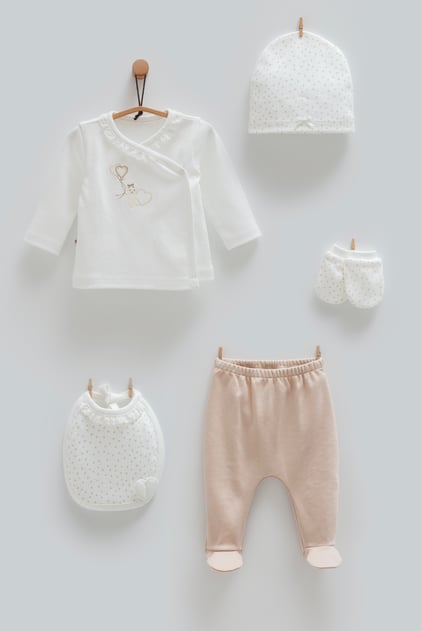  Caramell Basic Organic Set | 5'li Set | %100 Organik Pamuklu Bebek Seti