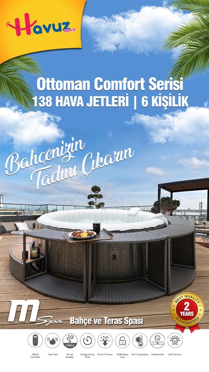 SaunaMSPASpa Jakuzi Ottoman Havuz C-OM061 6 Kişilik / havuz.com.tr