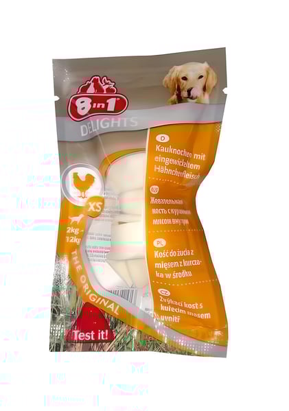 8in1 Delights Bones Tavuklu XS Köpek Kemiği Tekli