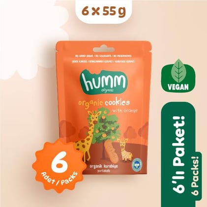 Organik Vegan Portakallı Kurabiye Atıştırmalık Paketi 6 adet görseli.