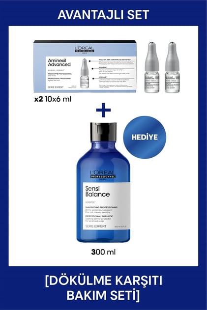 Aminexil Dökülme Önleyici Serum 20x6 ml Sensi Balance Şampuan 300 ml