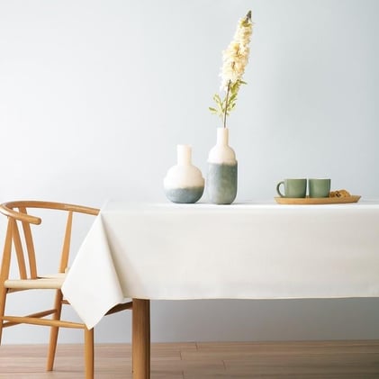 Schafer Home Bianca Keten Polyester Masa Örtüsü 160x250 Cm-Ekru