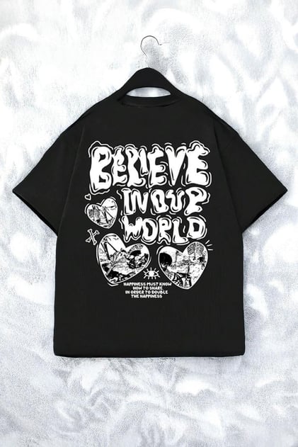 Siyah Believe Heart Unisex T-shirt