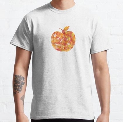 Fall apple Tasarım Baskılı Tişört (Rahat kalıp t-shirt)