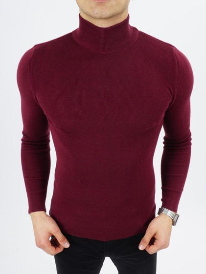 Men turtleneck sweater wholesale Bordeaux color