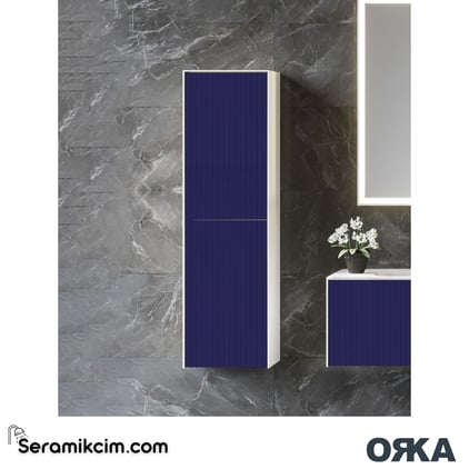 Orka Cube 40cm Boy Dolabı (Sağ-Sol) Mat Lacivert
