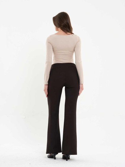 071771 Önü Büzgülü Bodysuit Bej