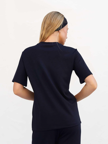 Bisiklet Yaka Oversize Tişört 050803 Lacivert