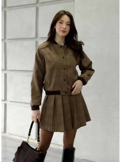 Bomber Ceket Etek Takım 37133 Kahve