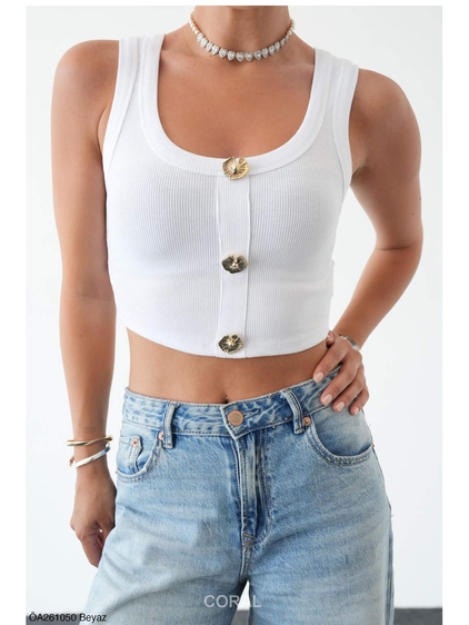 Crop Atlet ÖA261050 Beyaz