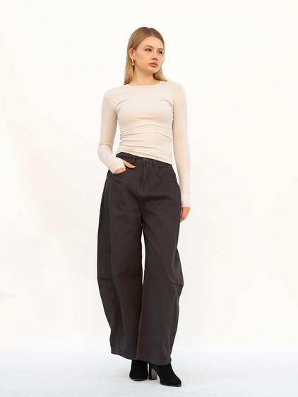 Curve Wide Gabardin Pantolon 031738 Antrasit