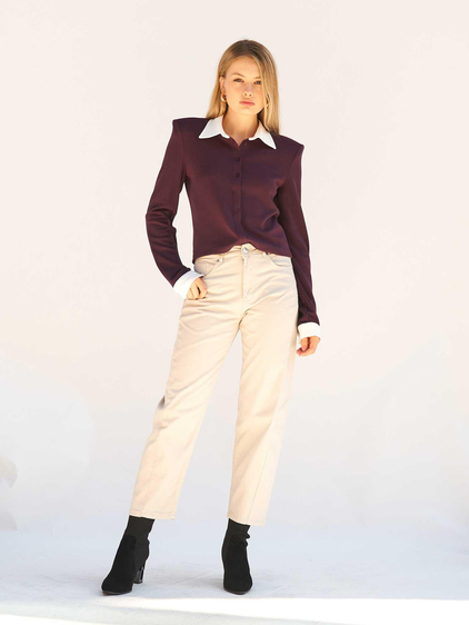 Düz Paça Gabardin Pantolon 031723 Gri