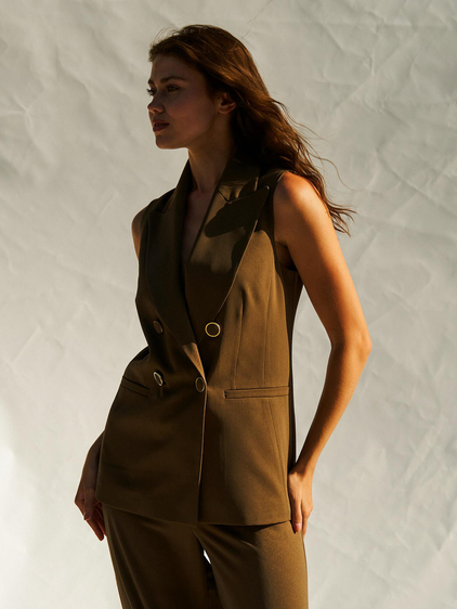 Fleto Cepli Yelek 120685 Kahve