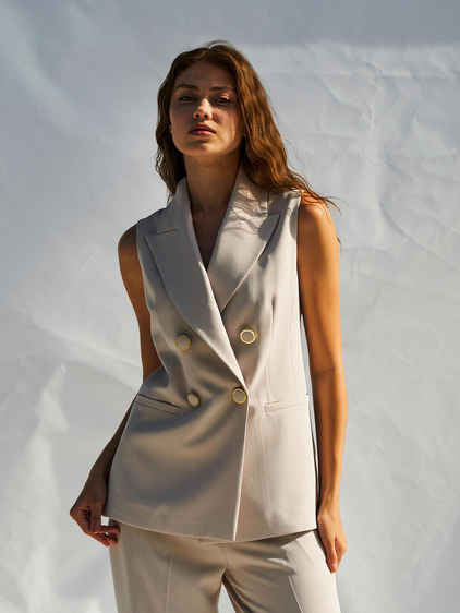 Fleto Cepli Yelek 120685 Taş