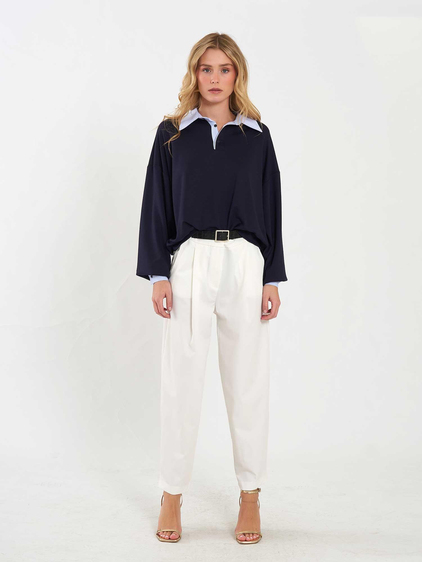 Gömlek Yaka Sweatshirt 071870 Lacivert