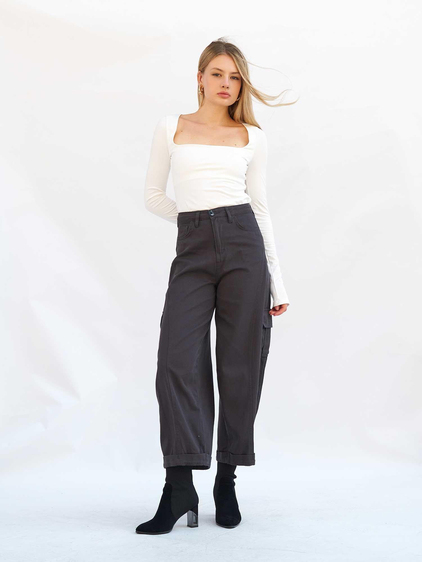 Kargo Cepli Gabardin Pantolon 031724 Antrasit
