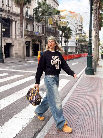 Nakışlı Resimli SweatShirt 5953 Siyah