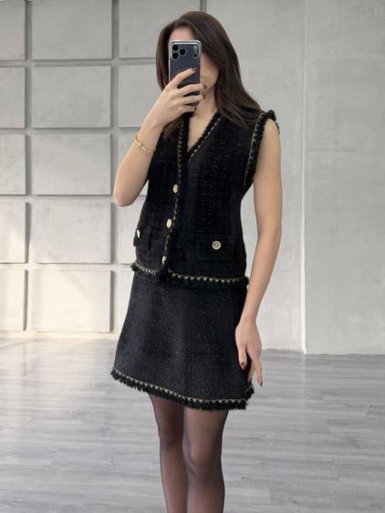 Sim Detaylı Peluş Yelek 140428 Siyah