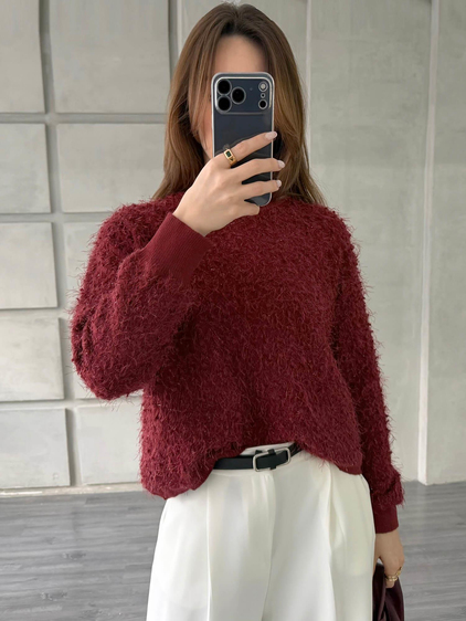 Simli Sakallı Kazak 7682 Bordo