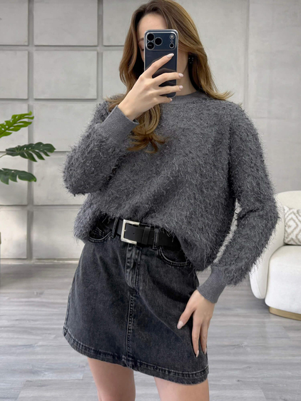 Simli Sakallı Kazak 7682 Gri