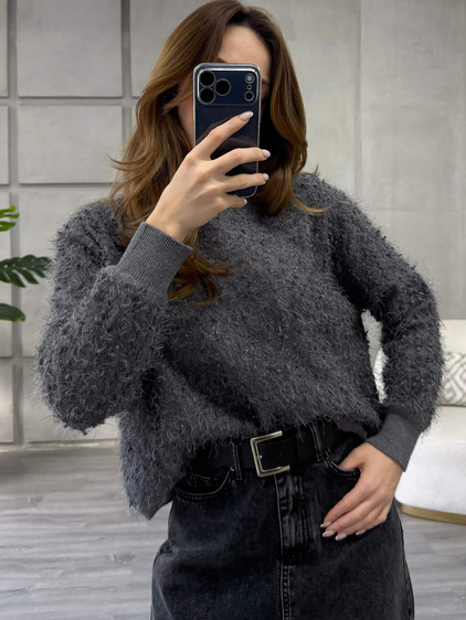 Simli Sakallı Kazak 7682 Gri