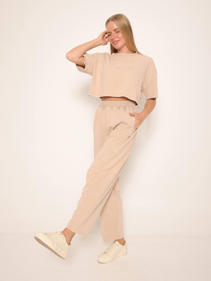 Tişörtlü Eşofman Takımı Bej