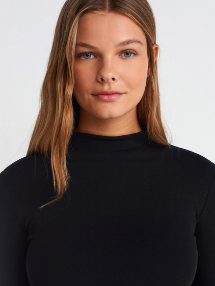 Yarım Balıkçı Yaka Kazak 31433 Siyah