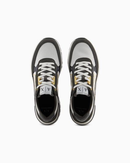 ARMANI EXCHANGE Armani Exchange Erkek Marka Logolu Rahat Taban Bağıcıklı Siyah-Beyaz Ayakkabı XUX090 XV276-U666