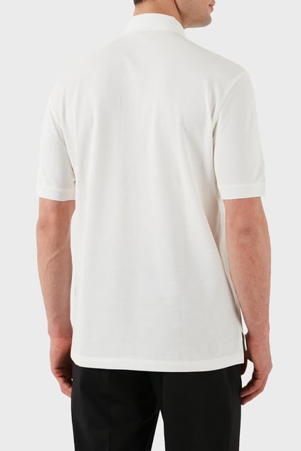 ARMANI EXCHANGE Armani Exchange Erkek AX Logolu Normal Kalıp %100 Pamuklu Kısa Kollu Beyaz Polo Yaka T-Shirt XM000330 AF10366-U0009