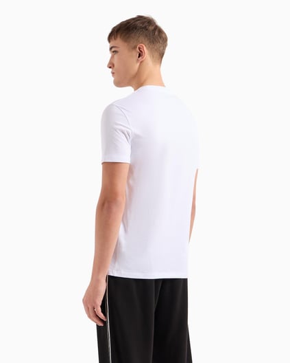 ARMANI EXCHANGE Armani Exchange Erkek Kısa Kol AX Yazı Desen Pamuklu Bisiklet Yaka Beyaz T-Shirt 8NZT91 Z8H4Z-1100