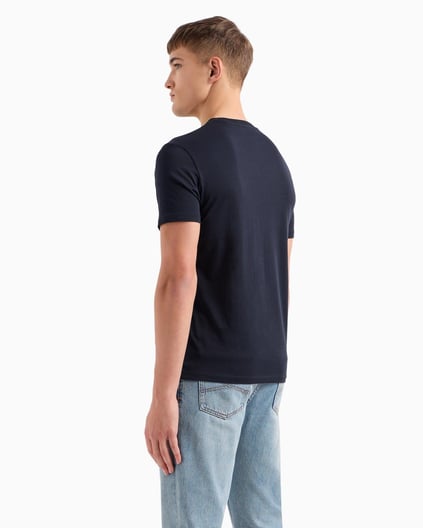 ARMANI EXCHANGE Armani Exchange Erkek Kısa Kol AX Yazı Desen Pamuklu Bisiklet Yaka Lacivert T-Shirt 8NZT91 Z8H4Z-1510