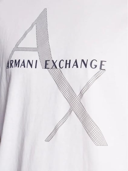 ARMANI EXCHANGE Armani Exchange Erkek Kısa Kollu Bisiklet Yaka AX Yaz ve Gölge Desenli Beyaz T-Shirt 8NZT76 Z8H4Z-1100