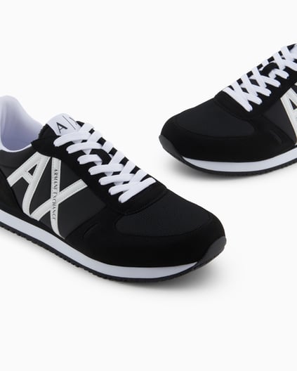 ARMANI EXCHANGE Armani Exchange Erkek Rahat Taban Nefes Alabilir Özellikli Siyah-Beyaz Sneaker XUX017 XCC68-K489