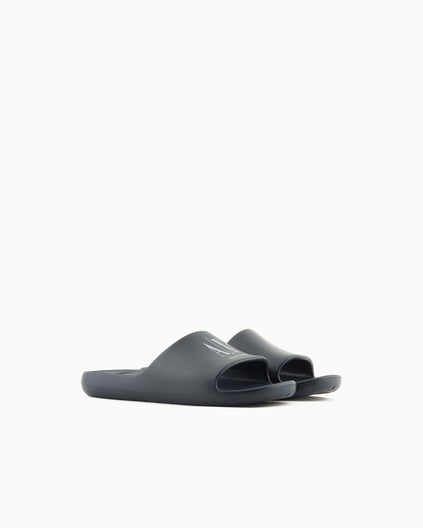 ARMANI EXCHANGE Armani Exchange Erkek Rahat Düz Taban AX Logolu Lacivert Terlik XUP012 XV675-K487