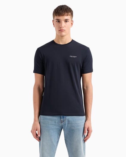 ARMANI EXCHANGE Armani Exchange Erkek Kısa Kol AX Yazı Desen Pamuklu Bisiklet Yaka Lacivert T-Shirt 8NZT91 Z8H4Z-1510