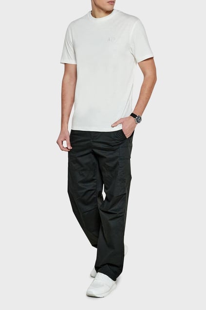 ARMANI EXCHANGE Armani Exchange Erkek Normal Kalıp Yuvarlak Yakalı AX Logolu Pamuklu Kısa Kollu Beyaz T-Shirt XM000327 AF10364-U0009