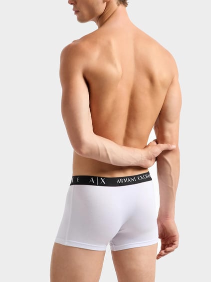 Armani Exchange Armani Exchange Erkek Beli Lastikli Logolu Rahat Kesim Beyaz Boxer 957028 CC282-20011
